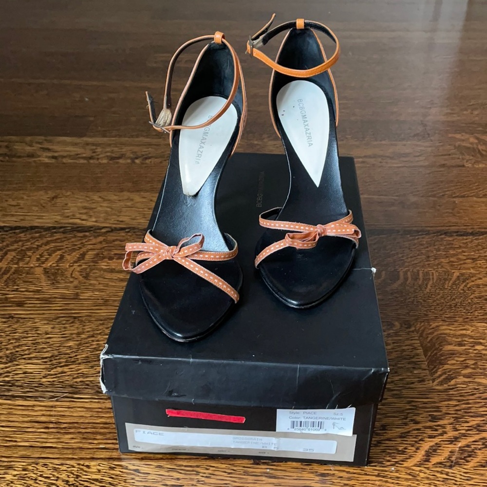 BCBGMaxAzria Piace Grossgrain Sandal Tangerine/White